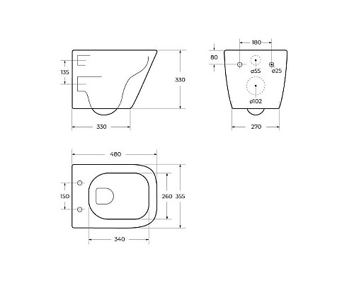Унитаз BelBagno Due BB3103CHR/SC подвесной с сиденьем Микролифт
