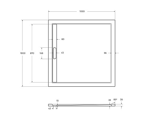 Душевой поддон из искусственного камня Cezares Tray AS 100х100 TRAY-AS-A-100-30-NERO Черный матовый Душевой поддон из искусственного камня Cezares Tray AS 100х100 TRAY-AS-A-100-30-NERO Черный матовый