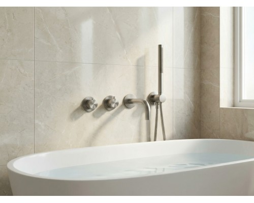 Смеситель термостатический для ванны встраиваемый Benesque Lumiere 11011902 никель брашированный