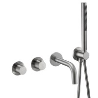 Смеситель термостатический для ванны встраиваемый Benesque Lumiere 11011902 никель брашированный