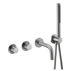 Смеситель термостатический для ванны встраиваемый Benesque Lumiere 11011902 никель брашированный