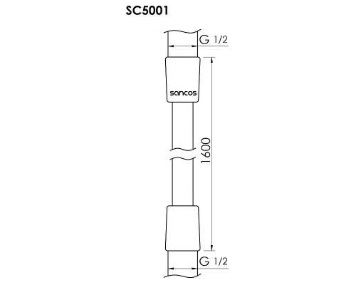 Душевой шланг Sancos SC5001MB Черный матовый