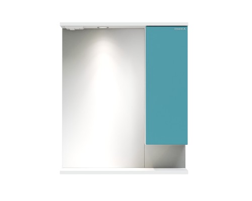 Шкаф-зеркало Onika Марви 60 бирюза, правый, с подсветкой