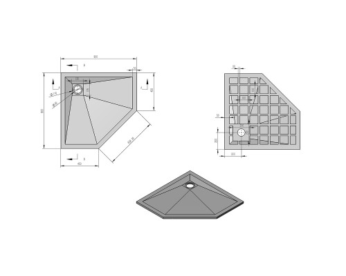 Поддон для душа из искусственного камня Vincea VST-4SP9090C 900x900x25 бежевый