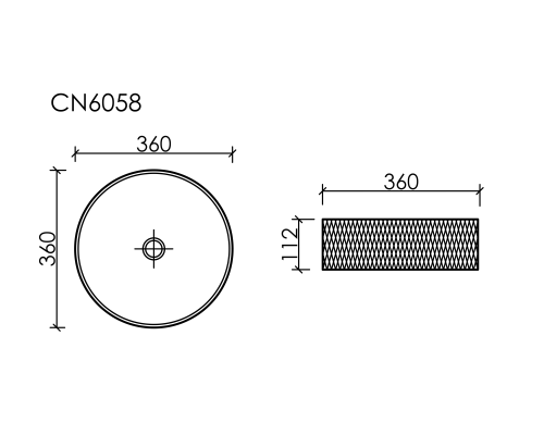 Чаша накладная круглая Ceramica Nova Cristal 36x36 бежевый