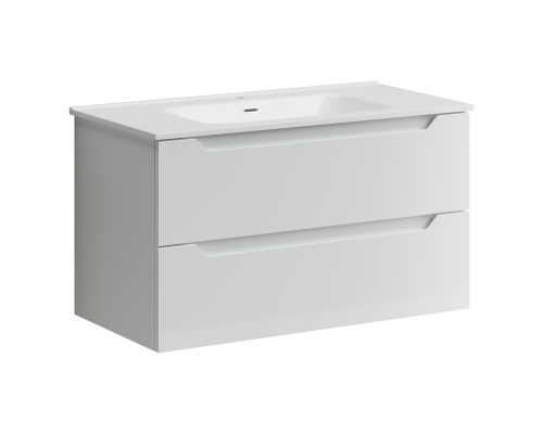 Тумба под раковину SANCOS Norma 2.0 890х450х500, c двумя ящиками, белый глянец