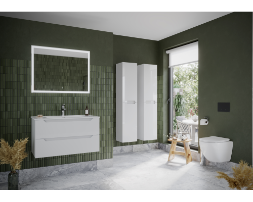 Тумба под раковину SANCOS Norma 2.0 890х450х500, c двумя ящиками, белый глянец