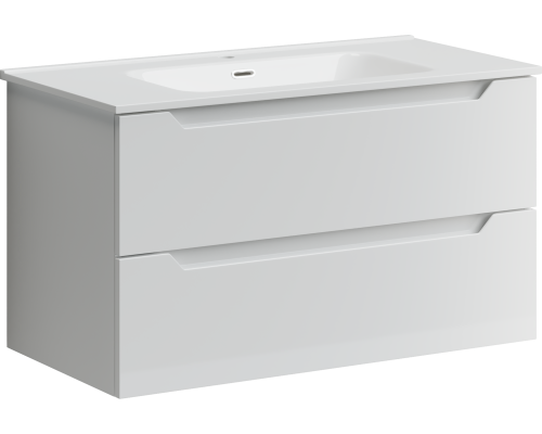 Тумба под раковину SANCOS Norma 2.0 890х450х500, c двумя ящиками, белый глянец