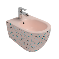 Биде ISVEA Infinity подвесной 365x530x400 лососевый матовый Terrazzo 10NF41001SV-2S-TRZ