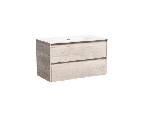 Тумба подвесная SANCOS Libra 890х450х500, c двумя ящиками, дуб галифакс LB90EG