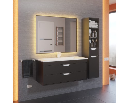 Тумба с раковиной подвесная Uperwood Modul 97х45х57 см, черная матовая