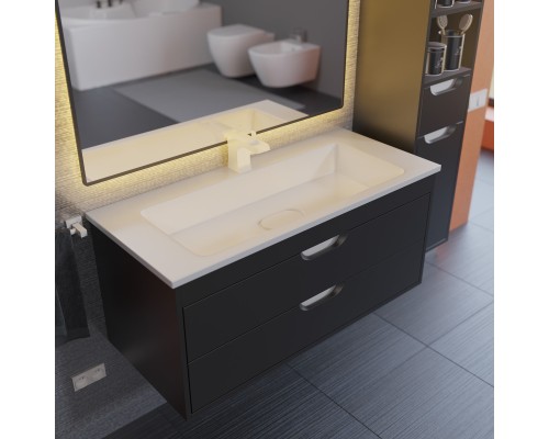 Тумба с раковиной подвесная Uperwood Modul 97х45х57 см, черная матовая