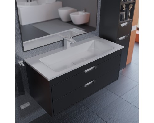 Тумба с раковиной подвесная Uperwood Modul 97х45х57 см, черная матовая