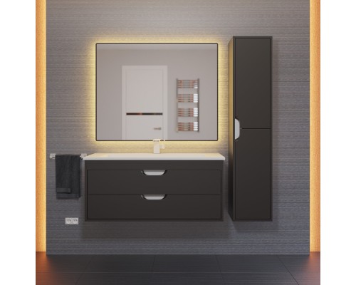 Тумба с раковиной подвесная Uperwood Modul 97х45х57 см, черная матовая