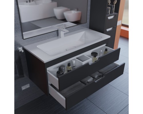 Тумба с раковиной подвесная Uperwood Modul 97х45х57 см, черная матовая