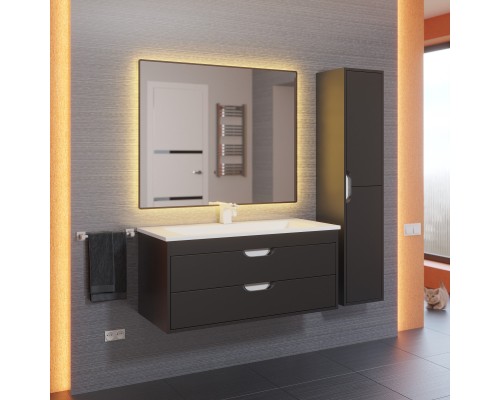 Тумба с раковиной подвесная Uperwood Modul 97х45х57 см, черная матовая