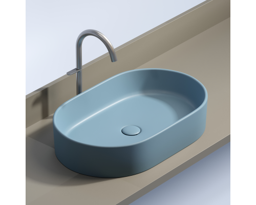 Чаша накладная овальная Ceramica Nova Element 60x38 Голубой Матовый