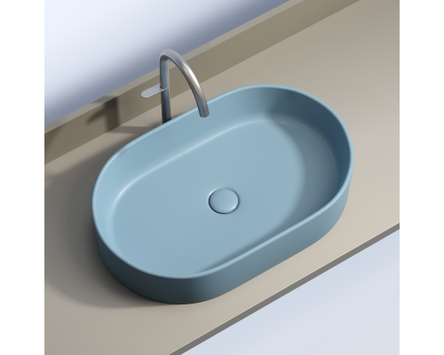 Чаша накладная овальная Ceramica Nova Element 60x38 Голубой Матовый