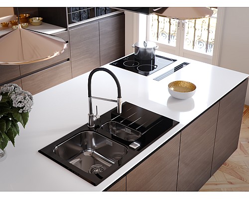 Смеситель для кухни Alveus Elia 1129024 хром и черный Смеситель для кухни Alveus Elia 1129024 хром и черный