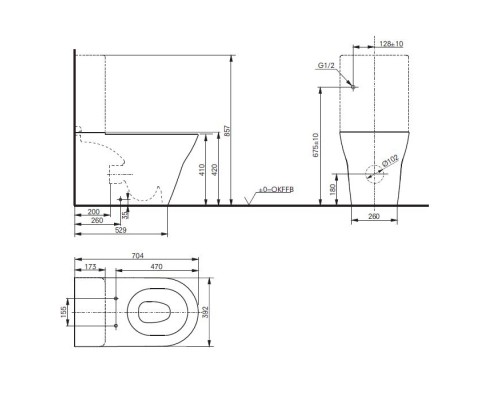 Бачок для унитаза Toto MH SW10044G1#W цвет белый