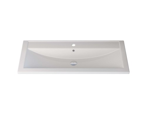 Раковина для ванной кварцевая Uperwood Foster Quartz 100х45,5х17,5, белая матовая, жасмин