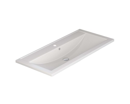 Раковина для ванной кварцевая Uperwood Foster Quartz 100х45,5х17,5, белая матовая, жасмин