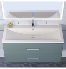Раковина для ванной кварцевая Uperwood Foster Quartz 100х45,5х17,5, белая матовая, жасмин