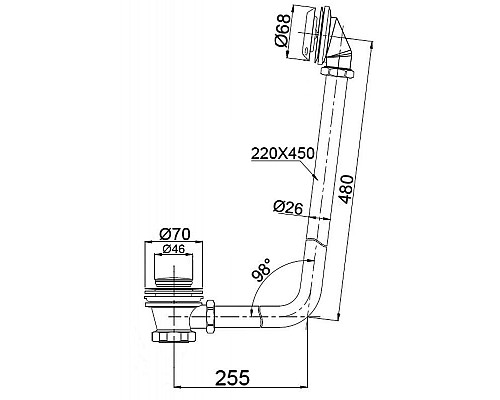 Слив-перелив BelBagno BB567-OVF-CRM Слив-перелив BelBagno BB567-OVF-CRM