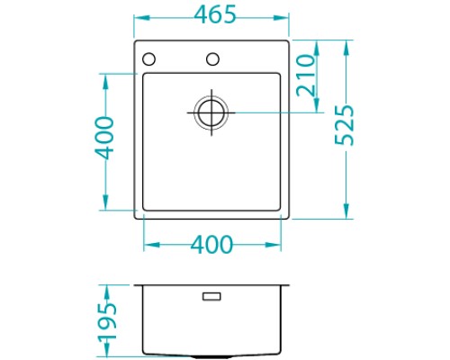 Кухонная мойка Alveus PURE 20 SAT-90 465x525 1103608