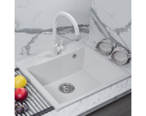 Кухонная мойка прямоугольная 550х500 Reflexion Cubi RX1555WH, белый