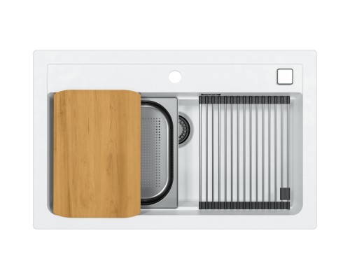 Мойка Alveus Atrox 40 1140443 в комплекте с сифоном белый