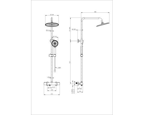 Душевая система с термостатом Wonzon&Woghand, Брашированное золото
