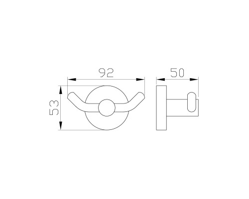 Двойной крючок для ванной Wonzon&Woghand, Хром