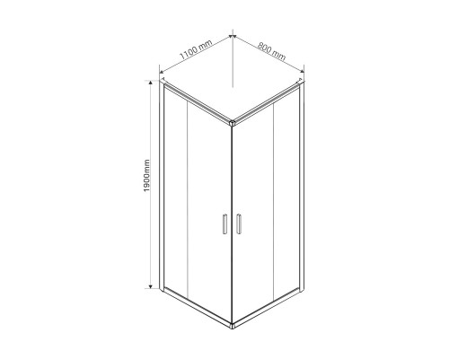 Душевой уголок Vincea Garda VSS-1G8011CGB 1100x800 черный стекло тонированное