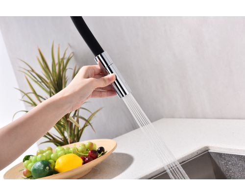 Смеситель для кухни Paulmark Tornado To213402-CR Хром Черный