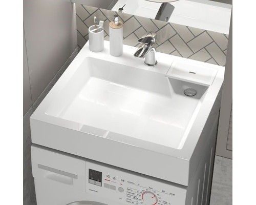 Раковина над стиральной машиной Uperwood Vission 60х55х11 см, белая глянцевая