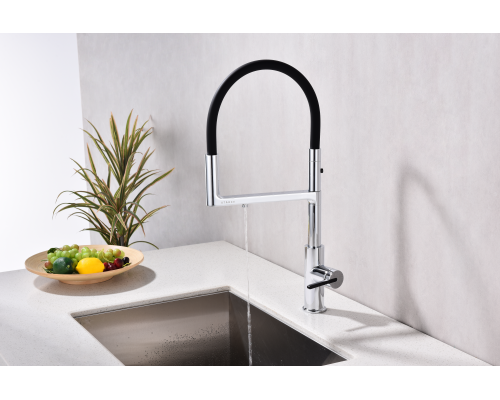 Смеситель для кухни Paulmark Tornado To213402-CR Хром Черный