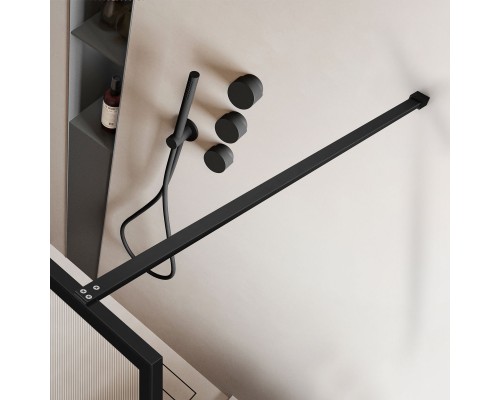 Душевая перегородка Vincea Walk-In VSW-1HP900FLB 900x2000 черный матовый