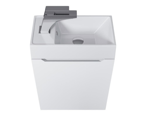 Раковина для ванной 40 см, Uperwood Classic New, белая глянцевая, с накладкой для слива