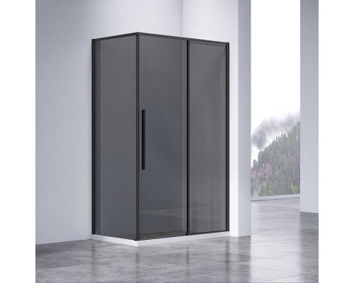 Душевой уголок Vincea Slim-N VSR-4SN9011CGB, 1100x900, черный, стекло тонированное