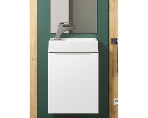 Раковина для ванной 40 см, Uperwood Classic New, белая глянцевая, с накладкой для слива