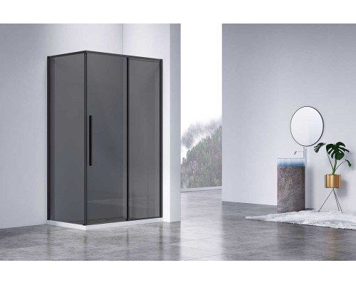 Душевой уголок Vincea Slim-N VSR-4SN9011CGB, 1100x900, черный, стекло тонированное