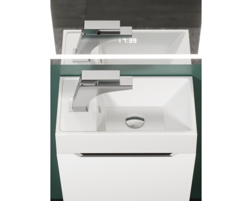 Раковина для ванной 40 см, Uperwood Classic New, белая глянцевая, с накладкой для слива