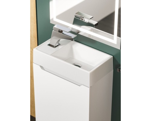 Раковина для ванной 40 см, Uperwood Classic New, белая глянцевая, с накладкой для слива