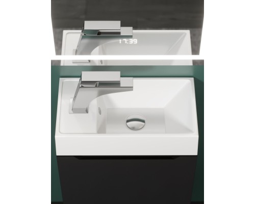 Раковина для ванной 40 см, Uperwood Classic New, белая глянцевая, с накладкой для слива