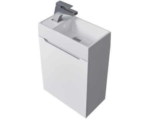 Раковина для ванной 40 см, Uperwood Classic New, белая глянцевая, с накладкой для слива