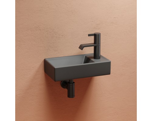 Рукомойник подвесной Ceramicanova темный антрацит матовый Element 407x217x100