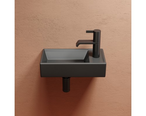Рукомойник подвесной Ceramicanova темный антрацит матовый Element 407x217x100