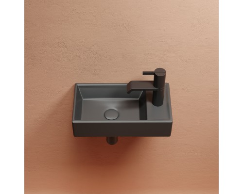 Рукомойник подвесной Ceramicanova темный антрацит матовый Element 407x217x100