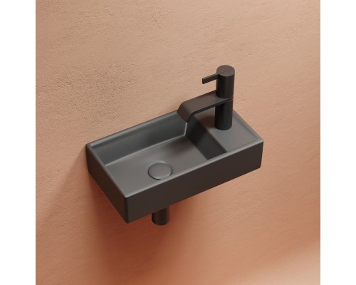 Рукомойник подвесной Ceramicanova темный антрацит матовый Element 407x217x100